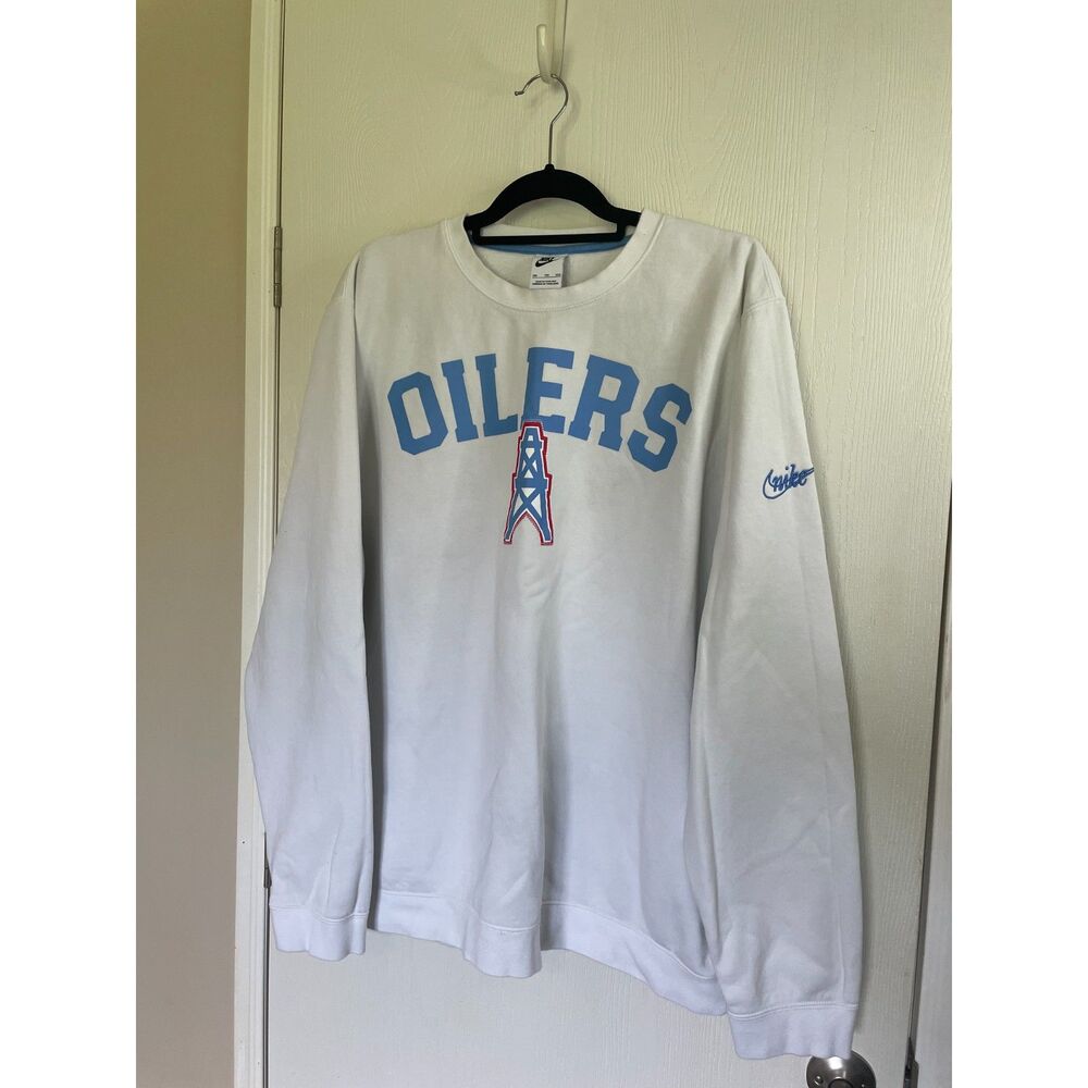 Men's Houston Oilers Nike White Gridiron Classics Athletic Pullover Size XXL